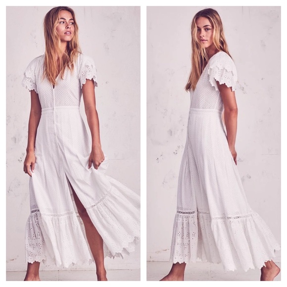LoveShackFancy Dresses & Skirts - LOVESHACKFANCY Jodie White Eyelet Ruffle Dress
